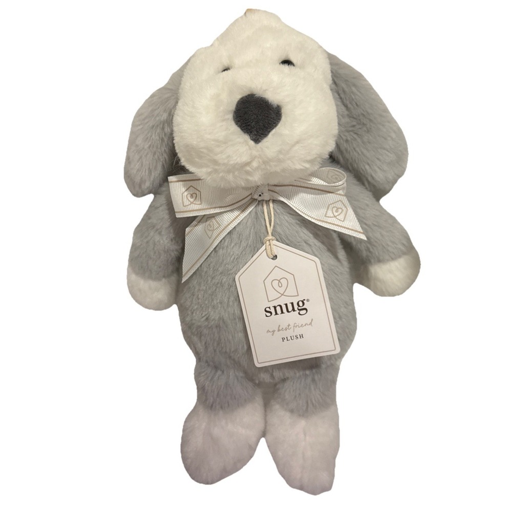 NWT Baby Snug Puppy Dog Lovey‎ Gray/White 12" Plush Toddler Soft Stuffed Animal - Picture 3 of 8